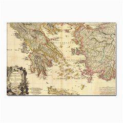 Map Of Greece Archipelago Postcard 4 x 6  (pkg Of 10)