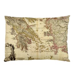 Map Of Greece Archipelago Pillow Case (two Sides) by B30l