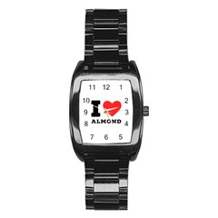 I Love Almond  Stainless Steel Barrel Watch by ilovewhateva