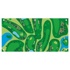 Golf Course Par Golf Course Green Banner And Sign 4  X 2  by Cowasu