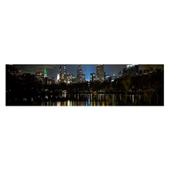 New York Night Central Park Skyscrapers Skyline Oblong Satin Scarf (16  X 60 ) by Cowasu
