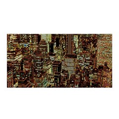 New York City Nyc Skyscrapers Satin Wrap 35  X 70  by Cowasu