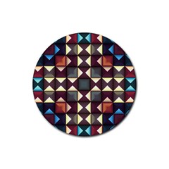 Symmetry Geometric Pattern Texture Rubber Coaster (round)