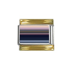 Horizontal Line Strokes Color Lines Gold Trim Italian Charm (9mm) by Bangk1t