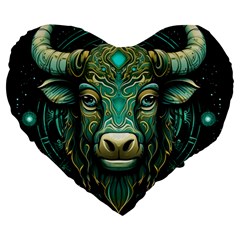 Bull Star Sign Large 19  Premium Heart Shape Cushions