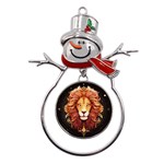 Lion Star Sign Astrology Horoscope Metal Snowman Ornament Front