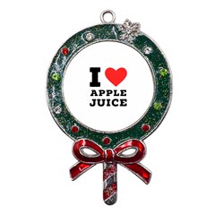 I Love Apple Juice Metal X mas Lollipop With Crystal Ornament by ilovewhateva