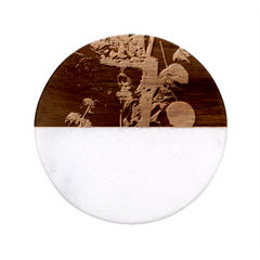 Drink Spinach Smooth Apple Ginger Classic Marble Wood Coaster (round)  by Ndabl3x
