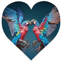 Birds Parrots Love Ornithology Species Fauna Wooden Puzzle Heart by Ndabl3x