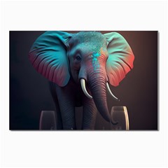 Elephant Tusks Trunk Wildlife Africa Postcard 4 x 6  (pkg Of 10) by Ndabl3x