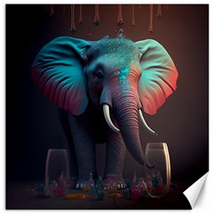 Elephant Tusks Trunk Wildlife Africa Canvas 12  X 12  by Ndabl3x