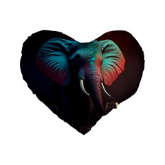 Elephant Tusks Trunk Wildlife Africa Standard 16  Premium Flano Heart Shape Cushions by Ndabl3x