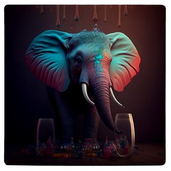 Elephant Tusks Trunk Wildlife Africa Uv Print Square Tile Coaster  by Ndabl3x