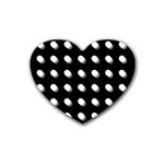 Background Dots Circles Graphic Rubber Heart Coaster (4 pack)
