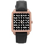 Background Dots Circles Graphic Rose Gold Leather Watch 