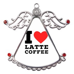 I Love Latte Coffee Metal Angel With Crystal Ornament by ilovewhateva