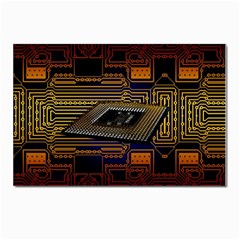 Processor Cpu Board Circuit Postcard 4 x 6  (pkg Of 10) by Wav3s