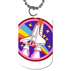 Badge-patch-pink-rainbow-rocket Dog Tag (two Sides) by Wav3s