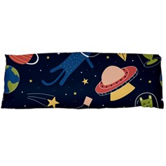 Seamless-pattern-with-funny-aliens-cat-galaxy Body Pillow Case (dakimakura) by Wav3s