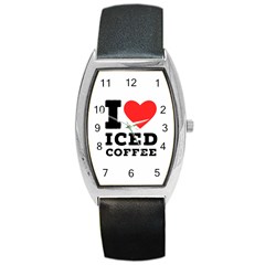 I Love Iced Coffee Barrel Style Metal Watch by ilovewhateva