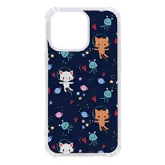 Cute Astronaut Cat With Star Galaxy Elements Seamless Pattern Iphone 13 Pro Tpu Uv Print Case
