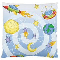 Science Fiction Outer Space Large Premium Plush Fleece Cushion Case (one Side) by Ndabl3x