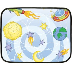 Science Fiction Outer Space Two Sides Fleece Blanket (mini) by Ndabl3x