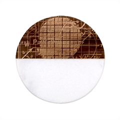 Geometry Mathematics Cube Classic Marble Wood Coaster (round)  by Ndabl3x