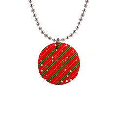 Christmas Paper Star Texture 1  Button Necklace by Ndabl3x