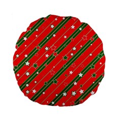 Christmas Paper Star Texture Standard 15  Premium Flano Round Cushions by Ndabl3x