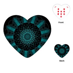 Ornament District Turquoise Playing Cards Single Design (heart) by Ndabl3x