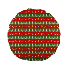 Christmas Papers Red And Green Standard 15  Premium Flano Round Cushions by Ndabl3x