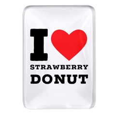 I Love Strawberry Donut Rectangular Glass Fridge Magnet (4 Pack) by ilovewhateva