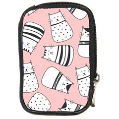 Cute Cats Cartoon Seamless-pattern Compact Camera Leather Case by Vaneshart
