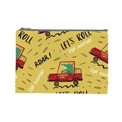 Childish-seamless-pattern-with-dino-driver Cosmetic Bag (large) by Vaneshart