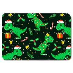 Christmas-funny-pattern Dinosaurs Large Doormat by Vaneshart