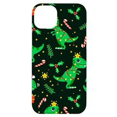 Christmas-funny-pattern Dinosaurs Iphone 14 Plus Black Uv Print Case by Vaneshart