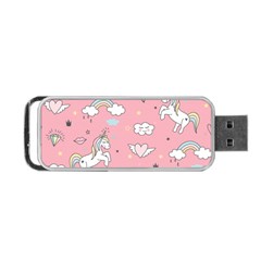 Cute-unicorn-seamless-pattern Portable Usb Flash (two Sides) by Vaneshart