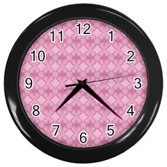 Pattern Print Floral Geometric Wall Clock (black)
