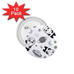 Panda Floating In Space And Star 1 75  Buttons (10 Pack) by Wav3s