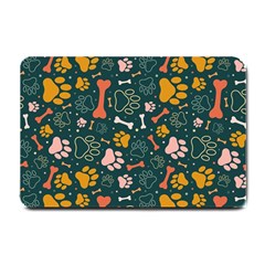 Dog Paw Colorful Fabrics Digitally Small Doormat by Wav3s