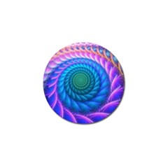 Peacock Feather Fractal Golf Ball Marker by Wav3s