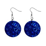 Blue Bubbles Abstract Mini Button Earrings