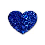 Blue Bubbles Abstract Rubber Heart Coaster (4 pack)