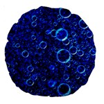 Blue Bubbles Abstract Large 18  Premium Round Cushions