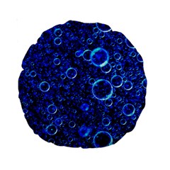 Blue Bubbles Abstract Standard 15  Premium Round Cushions by Vaneshop