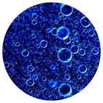 Blue Bubbles Abstract Round Trivet