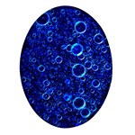 Blue Bubbles Abstract Oval Glass Fridge Magnet (4 pack)