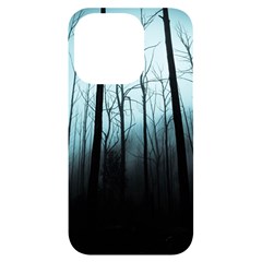 Tree Night Dark Forest Iphone 14 Pro Black Uv Print Case by Vaneshop