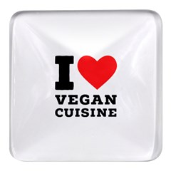 I Love Vegan Cuisine Square Glass Fridge Magnet (4 Pack) by ilovewhateva